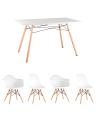 стол Eames 120*80, 2 стула Eames DSW, 2 стула Eames DAW