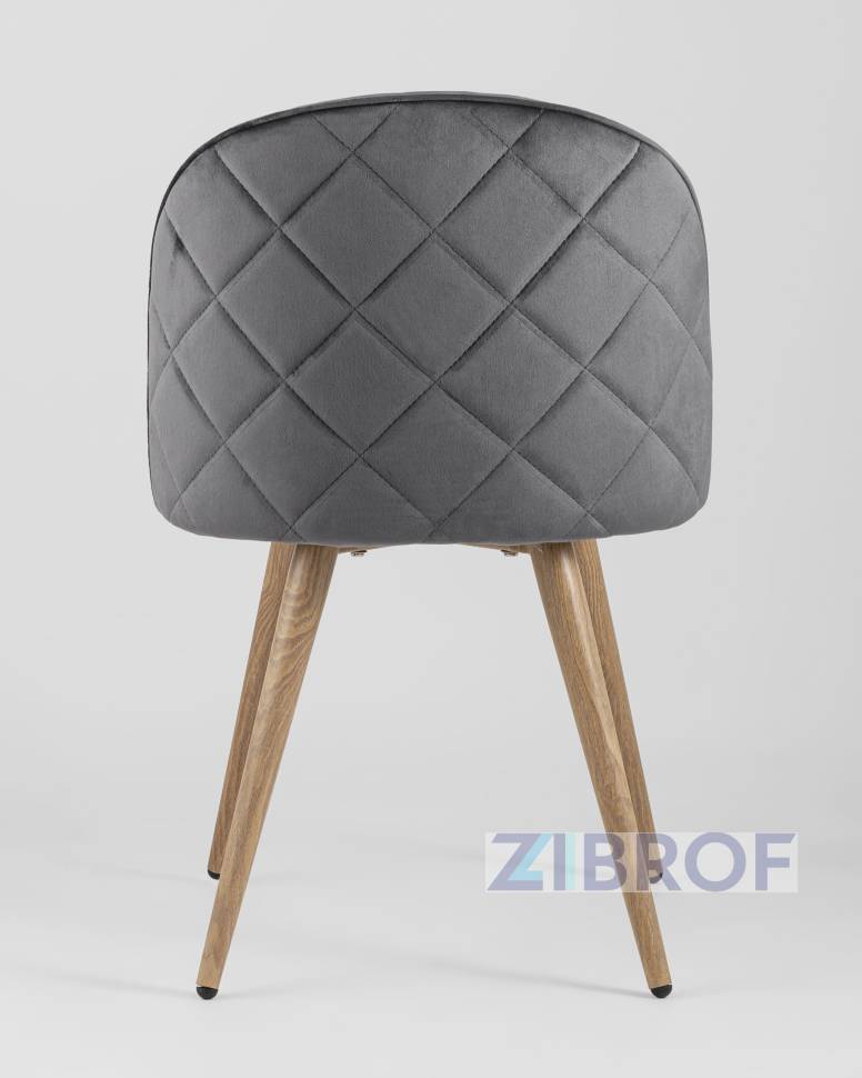 Обеденная группа стол Берген 160-220*90, 6 cтульев Лион велюр с ромбами серый