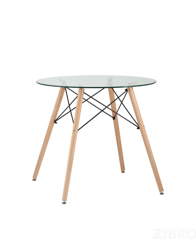 Стол обеденный EAMES DSW стеклянный, диаметр 80 см