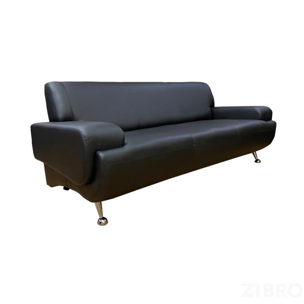 Диван офисный Клерк 5 тройной Размер: 210 х 87 см, черный Ecotex 3001 (nz0104)