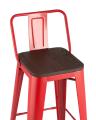 Стул барный Tolix WOOD со спинкой красный глянцевый, металл, дерево