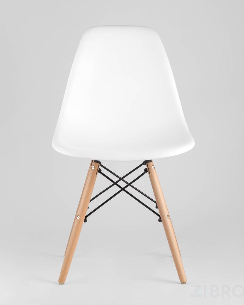Стул Eames DSW белый пластиковый, ножки массив бука