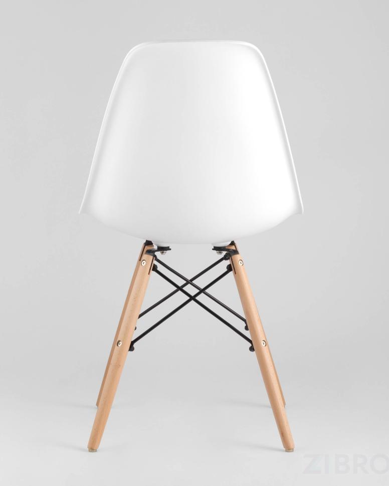 Стул Eames DSW белый пластиковый, ножки массив бука
