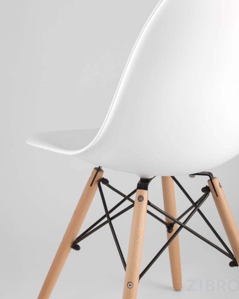 Стул Eames DSW белый пластиковый, ножки массив бука