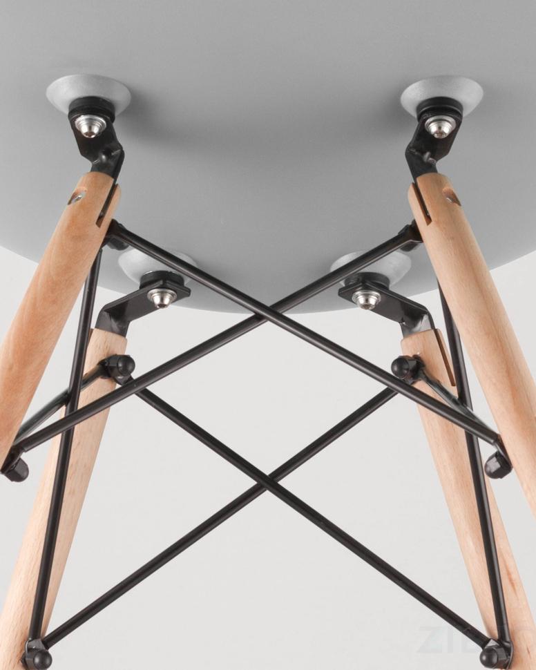 Стул Eames DSW белый пластиковый, ножки массив бука