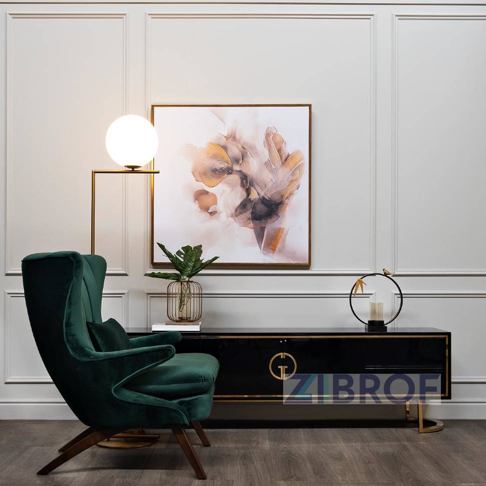 Тумба под телевизор D'Oro Garda Decor черная с золотом