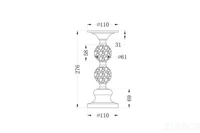22-86642S Подсвечник никелированный d11*26см