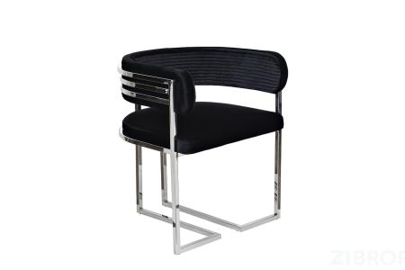 GY-8504STUL-CHERN Стул велюр черный/хром 61*60*74см