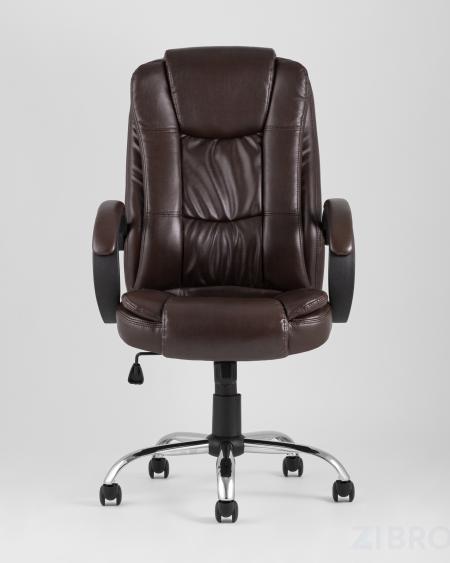 Компьютерное кресло TopChairs Atlant офисное коричневое обивка экокожа, механизм качания Top Gun коричневый