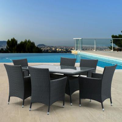 Комплект плетеной мебели AFM-170S/Y189D Black 6Pcs