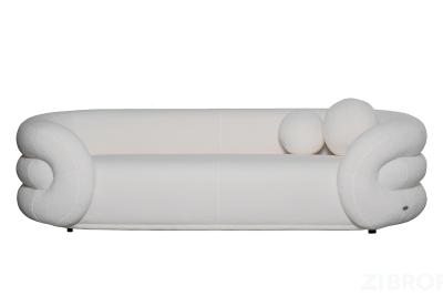 ZW-22024 Диван трехместный иск.мех белый 229*95*61см