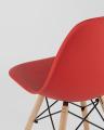 Стул Style DSW красный, литой полипропилен, стальной каркас, натуральный массив бука