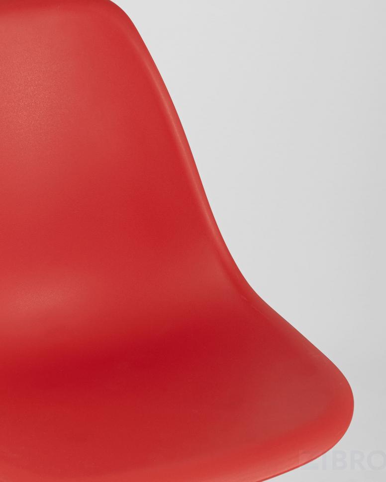 Стул Style DSW красный, литой полипропилен, стальной каркас, натуральный массив бука