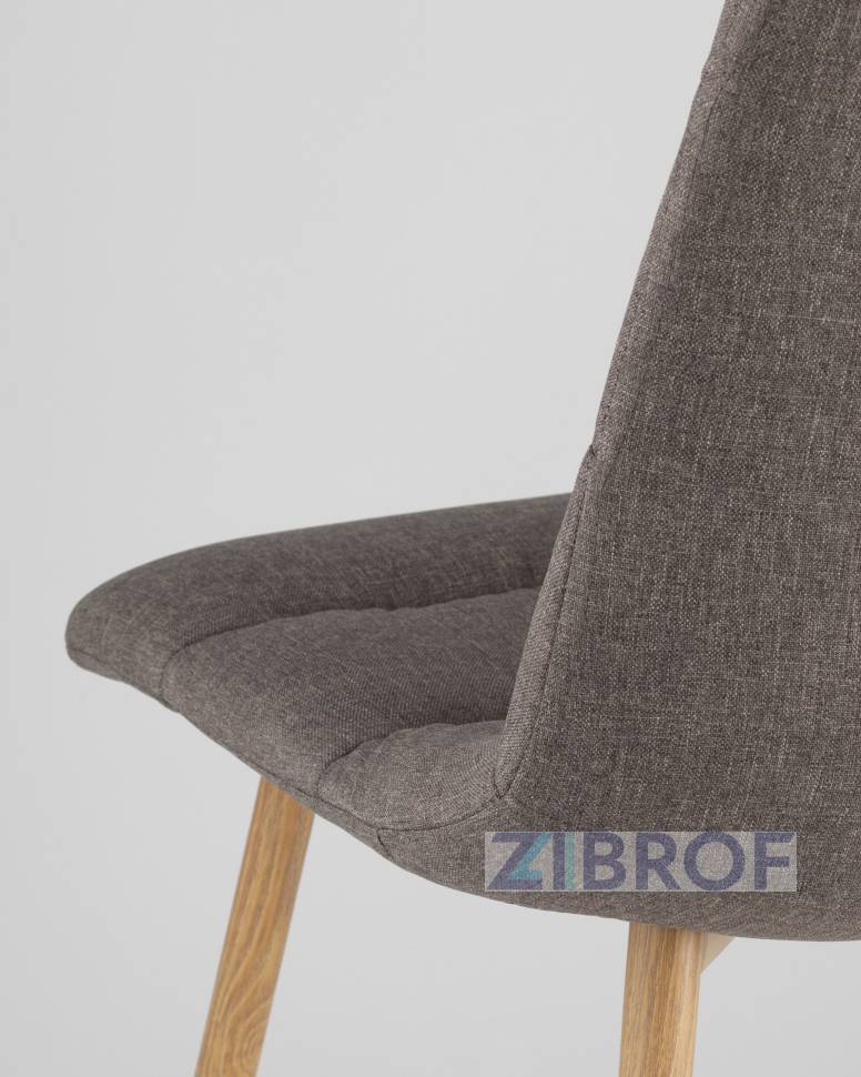 Стул DAMASK серый, обивка плотная ткань, горизонтальные простежки со сборками