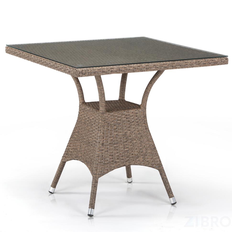 Стол из иск. ротанга T197BT-W56-80x80 Light brown