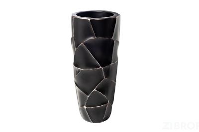 ZSC872-27BL Кашпо d30*69см черное с серебром