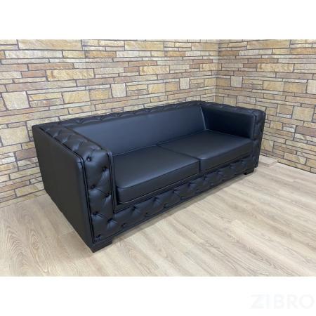 Диван Клифорд тройной размер 200 х 100 см, черный Ecotex 3001