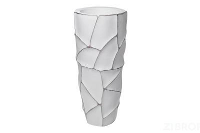 ZSC872-27WH Кашпо d30*69см белое с серебром