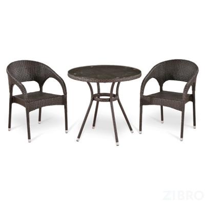 Комплект мебели из иск. ротанга T283ANT-W51/Y90C-W51 Brown (2+1)