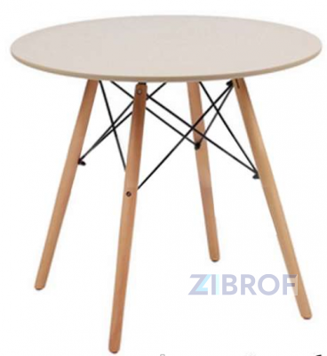 EAMES DSW D80 бежевый, столешница МДФ, ножки массив бука