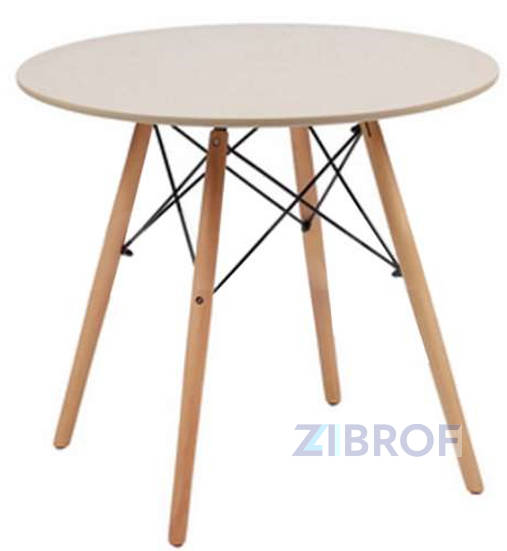 EAMES DSW D80 бежевый, столешница МДФ, ножки массив бука