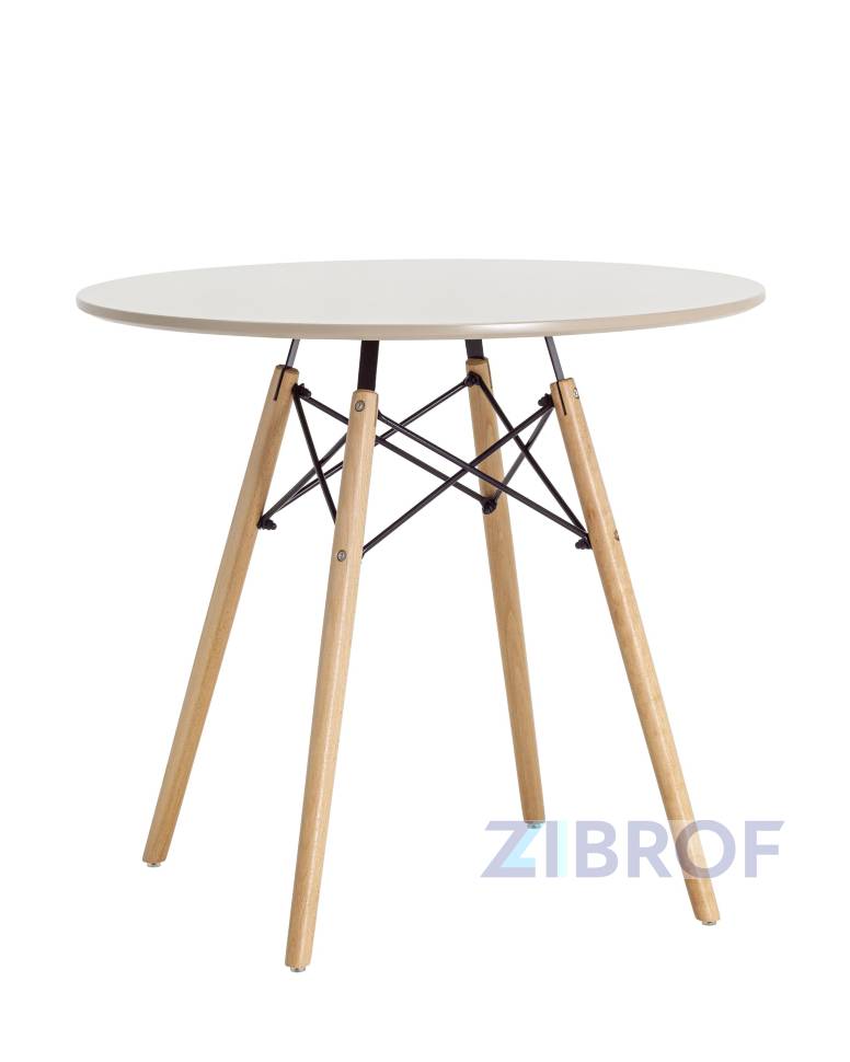 EAMES DSW D80 бежевый, столешница МДФ, ножки массив бука