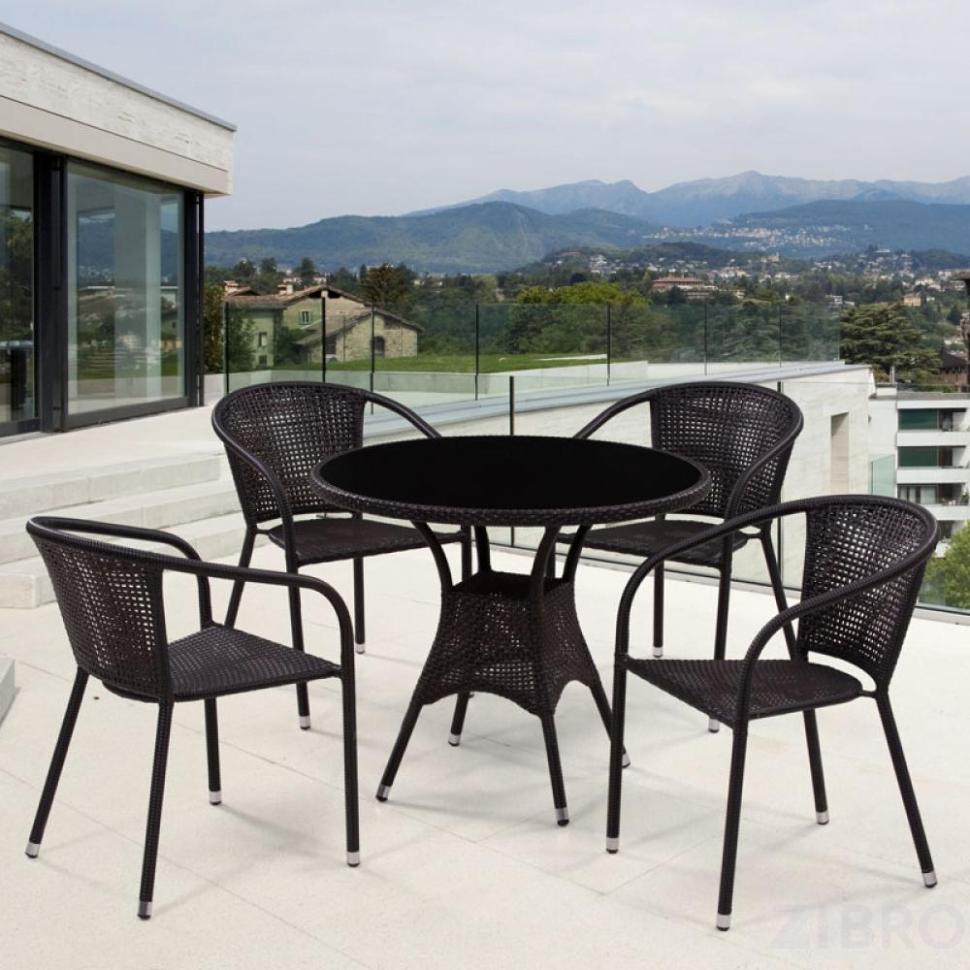 Комплект плетеной мебели T197ANS-W53/Y137B-W51 Brown 4Pcs