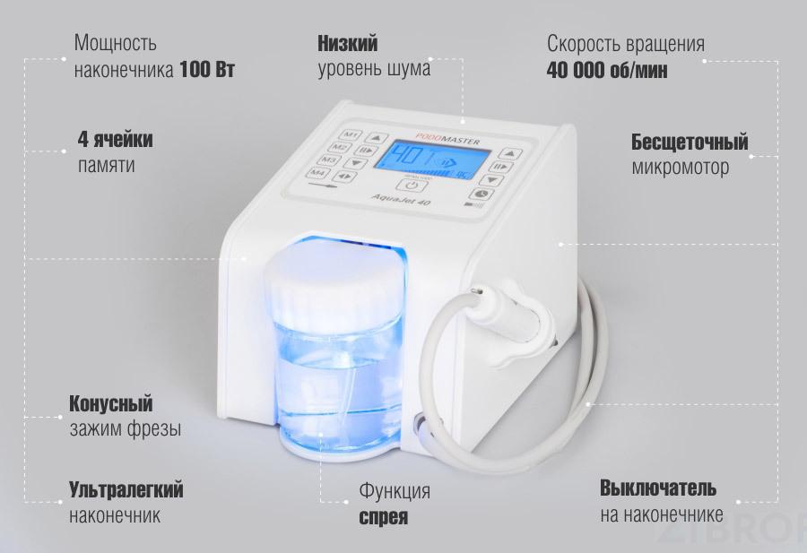 Педикюрный аппарат Podomaster AquaJet 40 со спреем