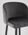 Стул барный Оскар велюр серый, обивка из практичной и устойчивой к истиранию мебельной велюровой ткани