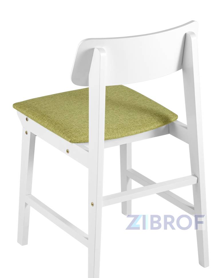 Обеденная группа стол Rondo раскладной 100-135*100 см белый, стулья Oden White оливковые