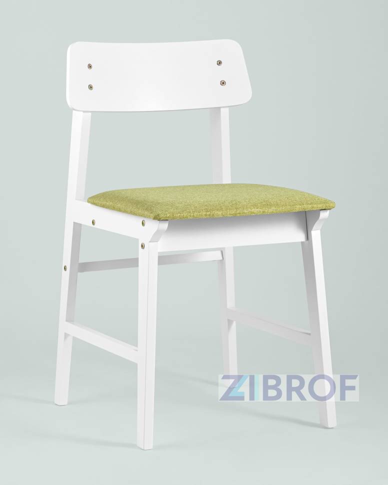 Обеденная группа стол Rondo раскладной 100-135*100 см белый, стулья Oden White оливковые