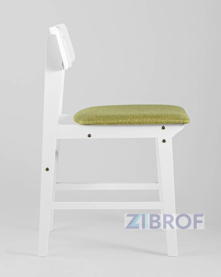 Обеденная группа стол Rondo раскладной 100-135*100 см белый, стулья Oden White оливковые