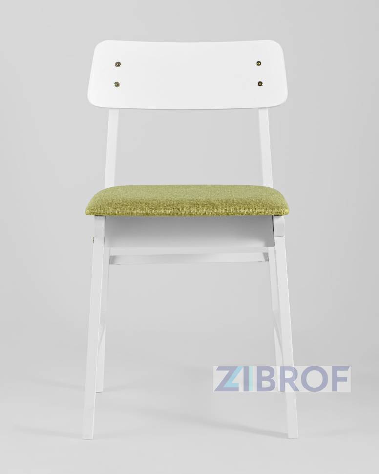 Обеденная группа стол Rondo раскладной 100-135*100 см белый, стулья Oden White оливковые