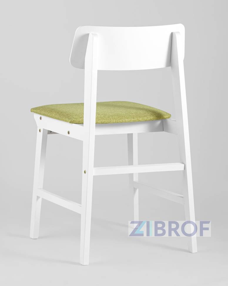 Обеденная группа стол Rondo раскладной 100-135*100 см белый, стулья Oden White оливковые