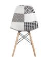 Обеденная группа стол Rondo раскладной 100-135*100 см белый, стулья Eames пэчворк черно-белые